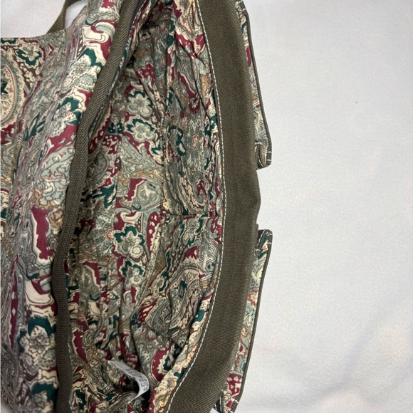 Orvis Olive Green Canvas Cross Body Messenger Bag with Brown Leather Accents - Picture 9 of 14